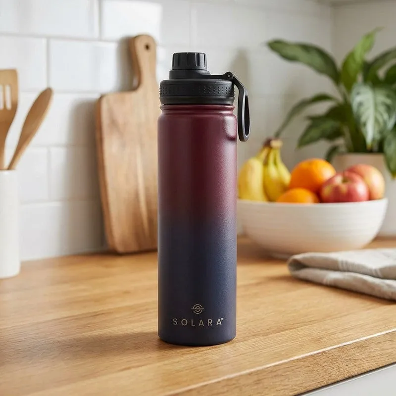 Solara Insulated Stainless Steel Bottle (650 mL) - Blue,Red media 1