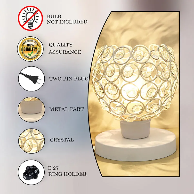 Crystal Swirls Metal Table Lamp - White media 5