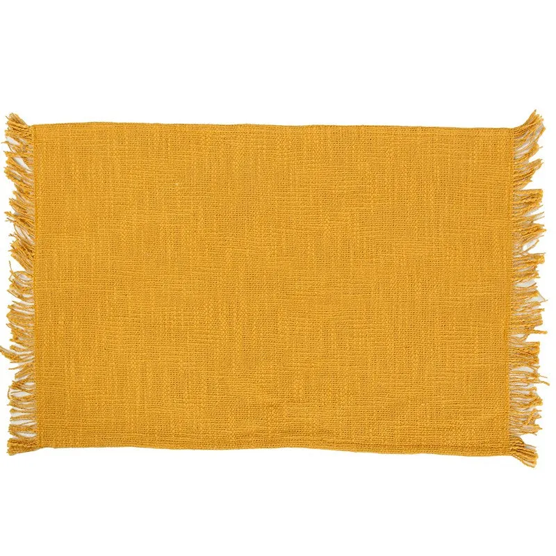 Elegant Yellow Cotton Table Runner - Set Of Two media 4