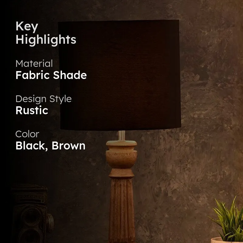 Laze N Lounge Fabric Table Lamp - Black,Brown media 2