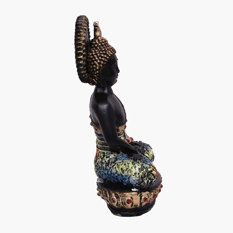 Sovereign Lotus Buddha Polyresin Idol - Black media 4