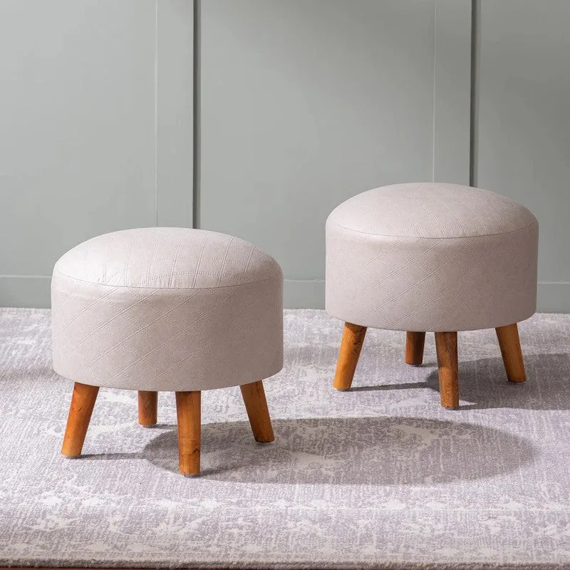 Urban Pouf Ottoman (Grey) - Set Of Two media 1