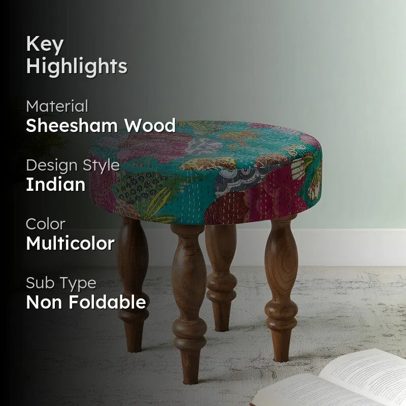 Qirox Sheesham Wooden Bench - Multicolor media 2