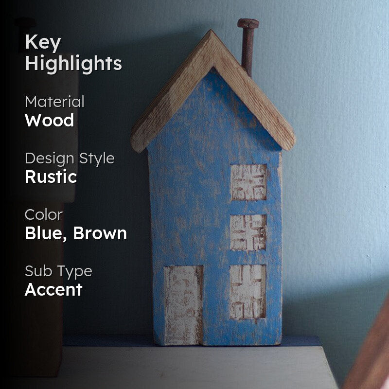 Tiny Homes Wooden Paperweight - Blue media 2