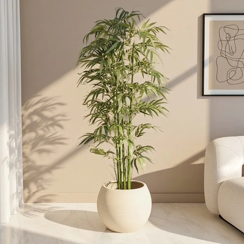 NatureNest Artificial Plant With Black Plastic Pot - 6.9 ft media 1