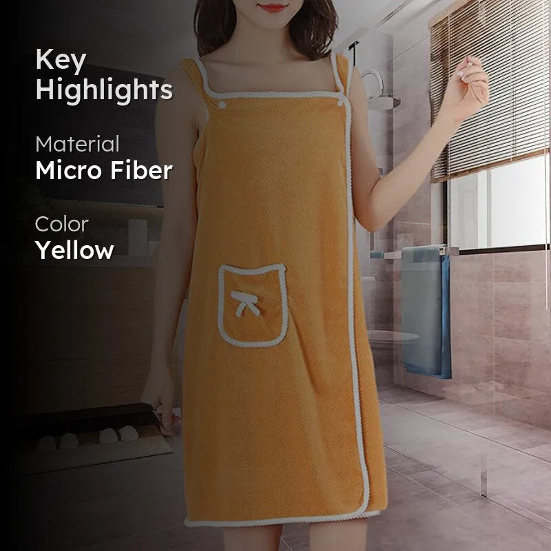 Velvessa Microfiber Bath Wrap - Mustard Yellow media 2