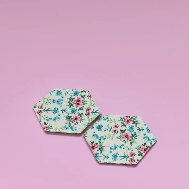 Elif Hexa Canvas Coaster - Set Of Two media 1