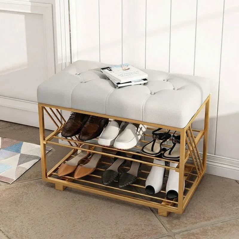 Compact Metal Shoe Rack - Gold,Grey media 4