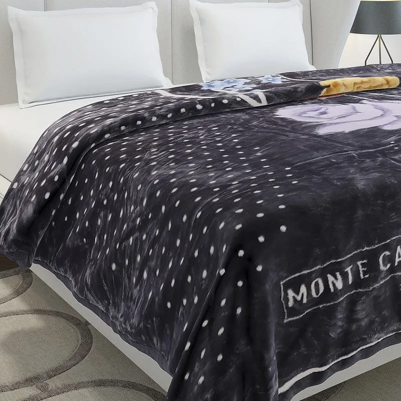 Monte Carlo Midnight Mirage Blanket (Black,Purple) - 852 GSM media 4