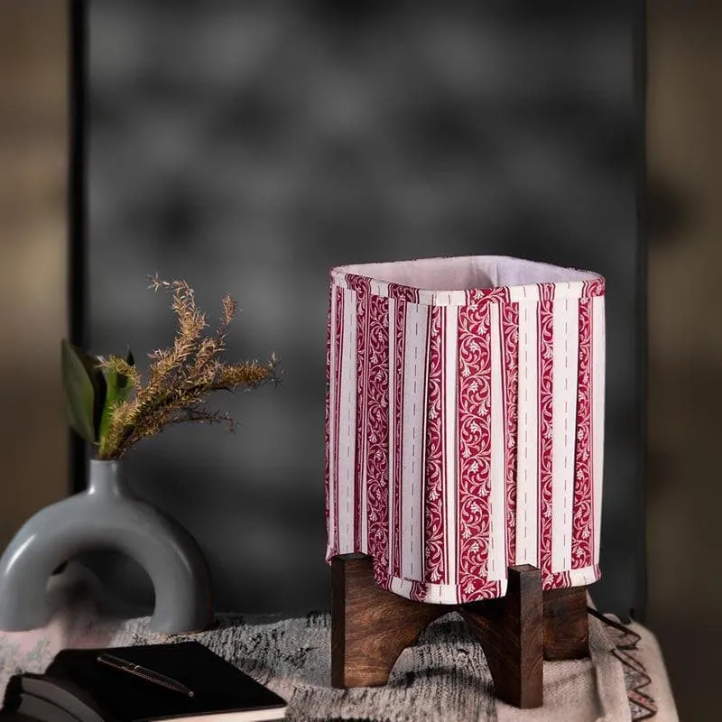 Ethnix Pleated Fabric Table Lamp - Red,White media 3