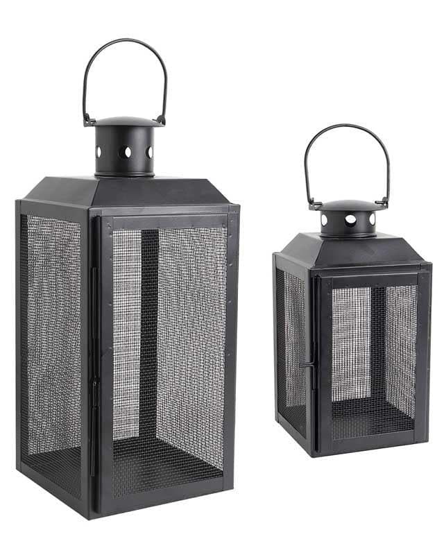 Iron Lady Lantern Metal Table Lamp (Black) - Set of Two media 4