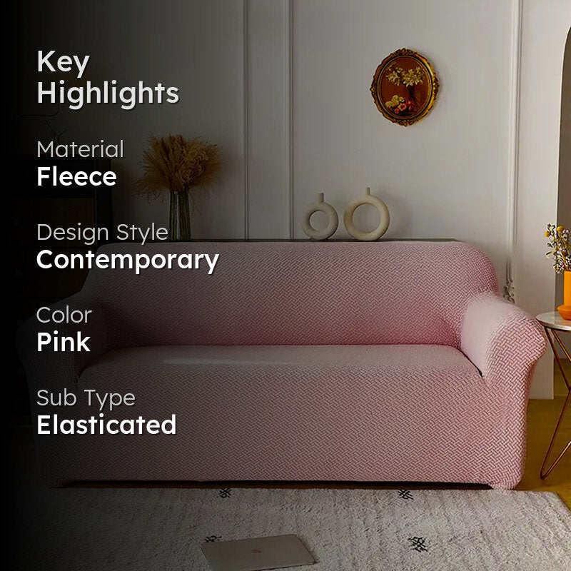 Univa Fleece Sofa Cover - Pink media 2