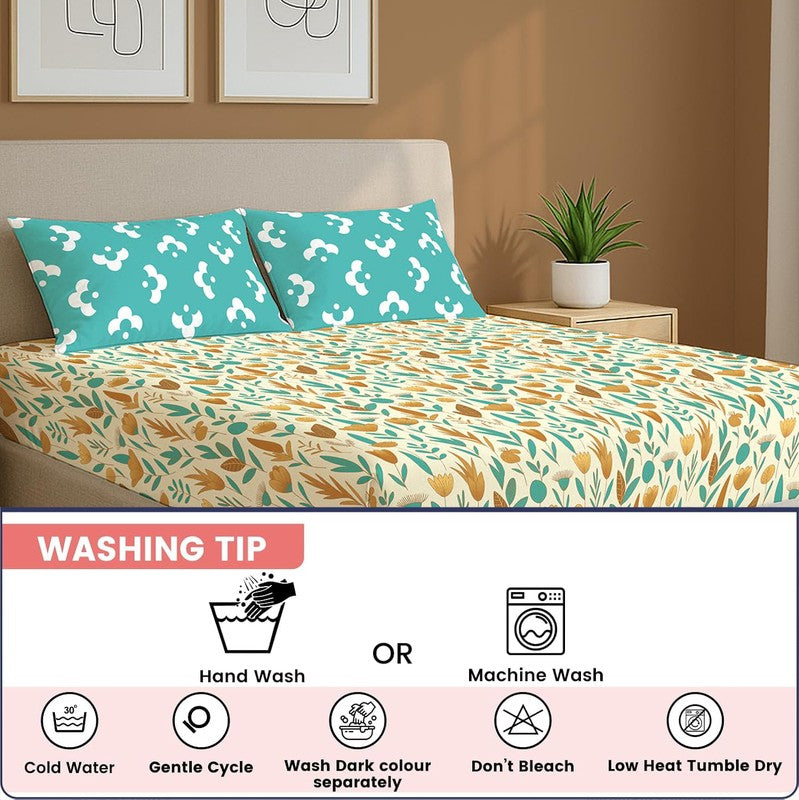 Floral Whimsy Floral Cotton Bedsheets (Multicolor) - 144 TC media 7