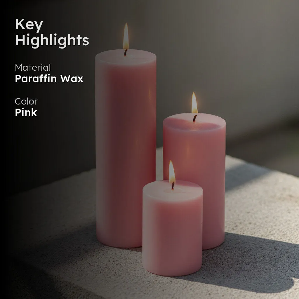 EternaGlow Handcrafted Luxury Candle (Pink) - Set Of Three media 2