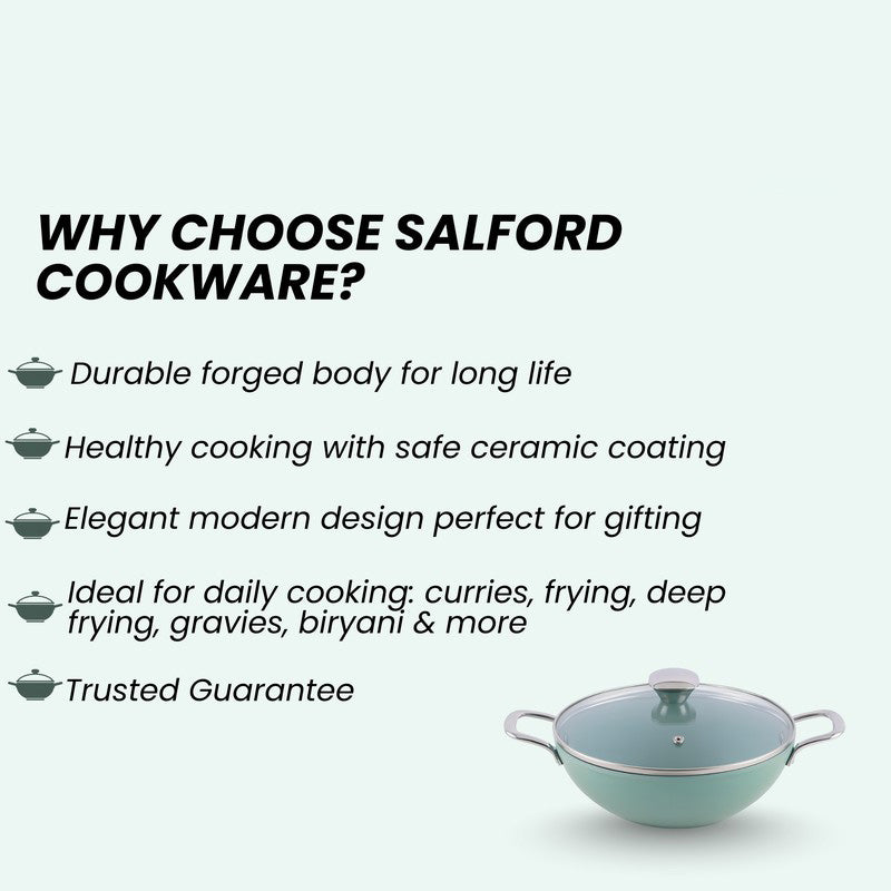 Salford SpiceForge Ceramic Kadhai With Lid- 2500 mL media 8