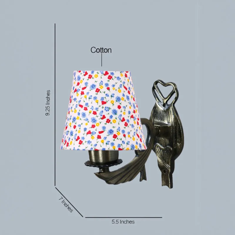 Love Gleam Atva Color Spash Conical Fabric & Metal Wall Lamp media 4