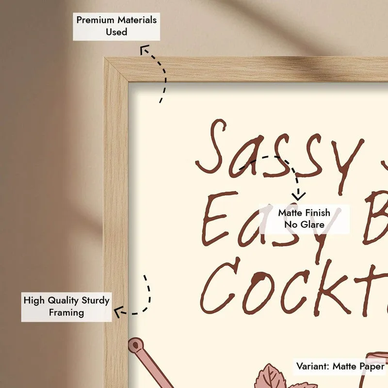 Sassy Sips Archival Canvas Wall Art - Brown media 8