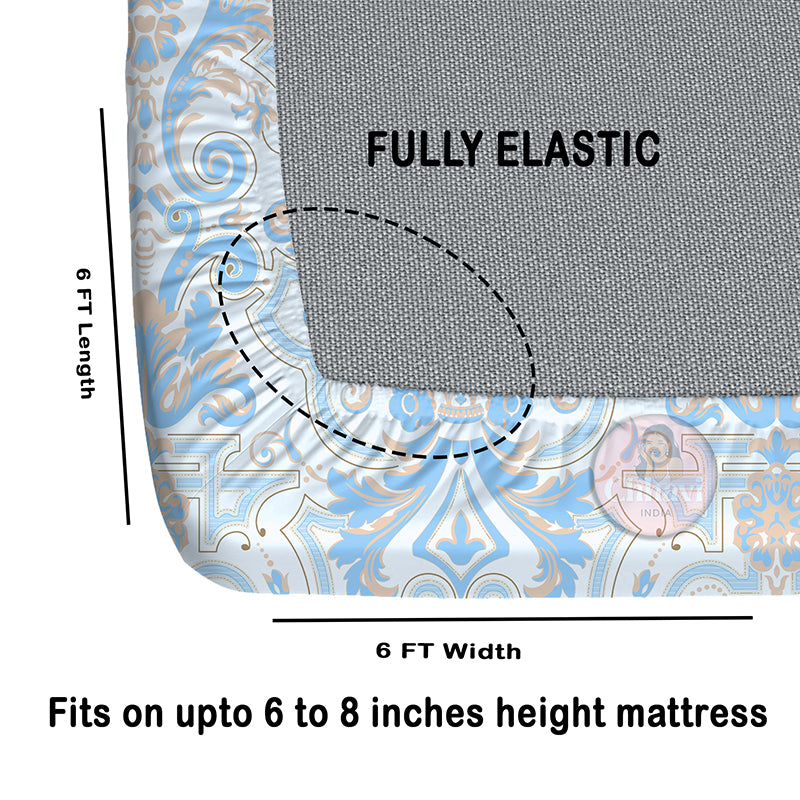 Audrey I Fitted Microfiber Microfiber Bedsheet (Blue) - 150 GSM media 7