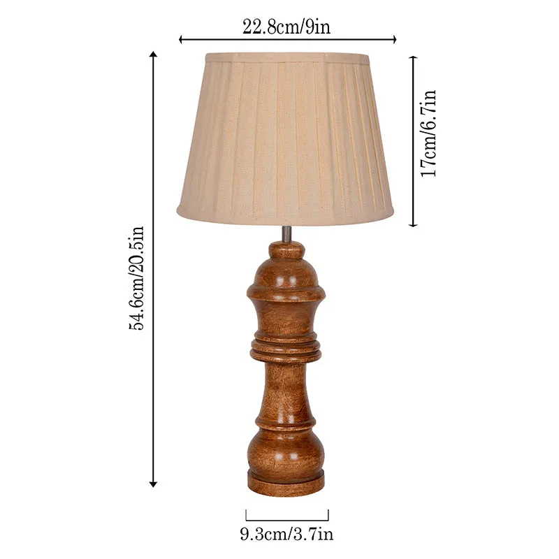 Pleated Queen Wooden Table Lamp - Brown media 5