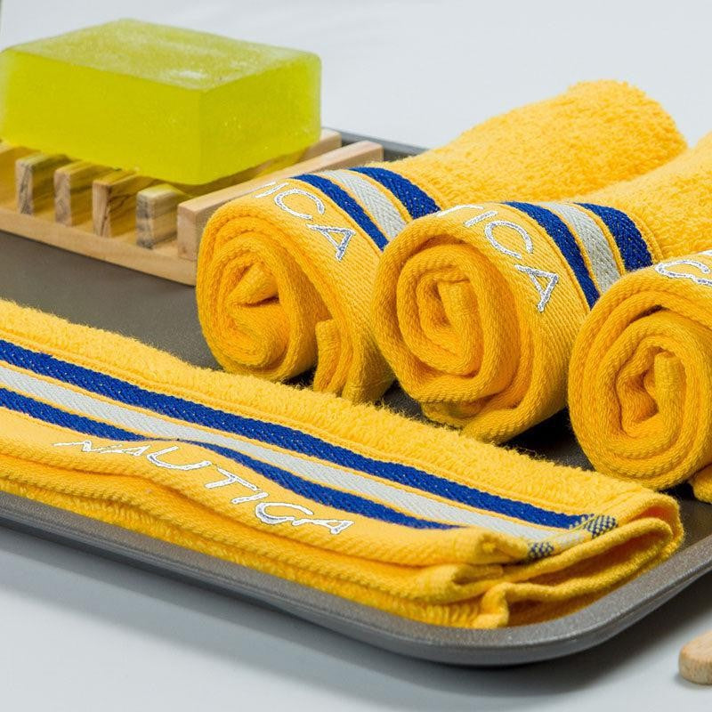 Nautica Dove Down Cotton Hand & Face Towel (Yellow) - Set Of Four media 3