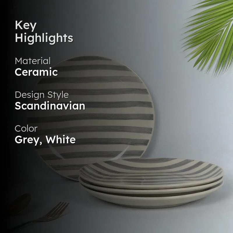 Elarion Dinner Plate (Grey,White) - Set Of Four media 2
