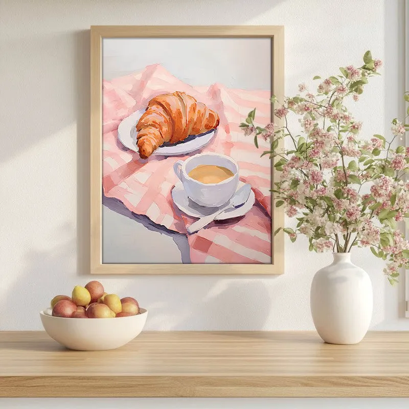 Blush Sip Archival Canvas Wall Art - Brown media 1