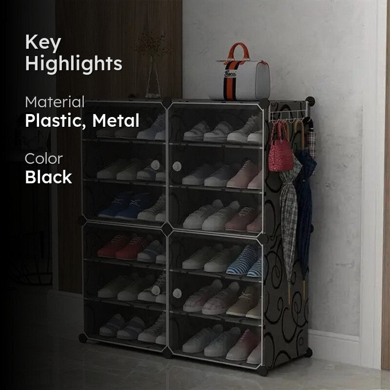 StepNest Black Plastic & Metal Shoe Racks media 2