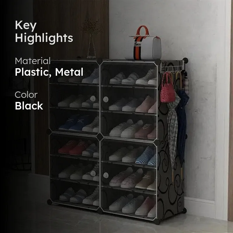 StepNest Black Plastic & Metal Shoe Racks media 2