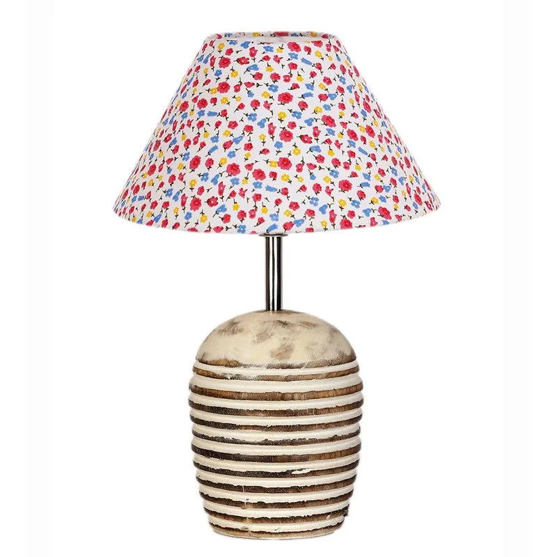 Celionis Cotton Table Lamp With Wooden Base - Multicolor media 5