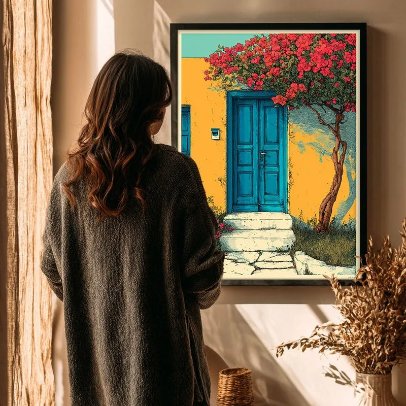 Floral Shade Canvas Wall Painting - Black Frame media 4