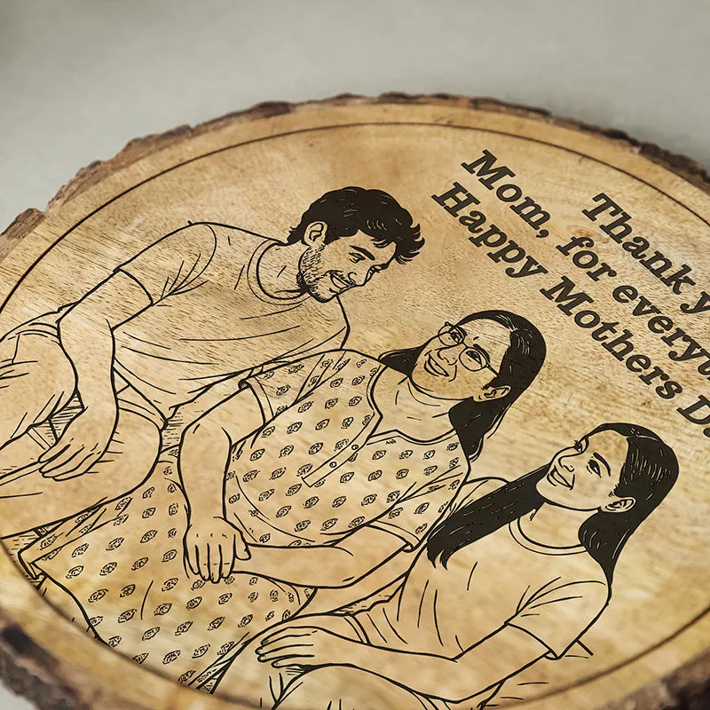 Grateful Mother's Day Wood Showpiece - Round media 4