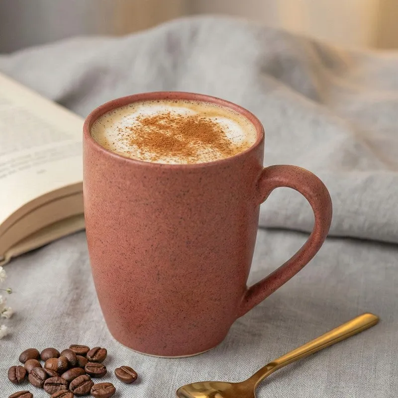 Sip & Style Ceramic Coffee Mug (Pastel Red) - 300 mL media 1