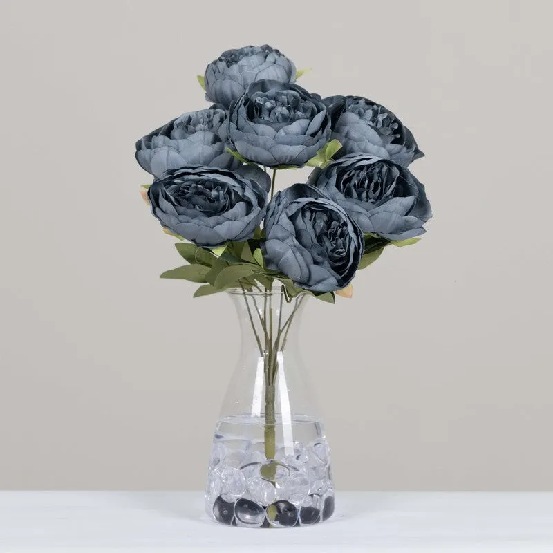 Realistic Artificial Peony Flower Bunches - Blue media 3
