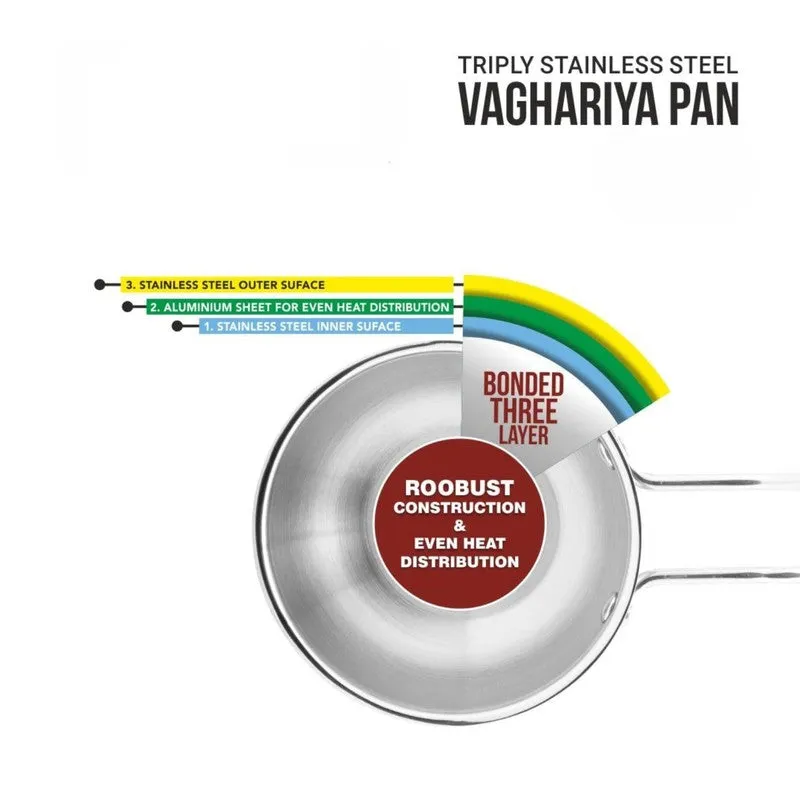 Premium Stainless Steel Tadka Pan with Triply Construction media 5