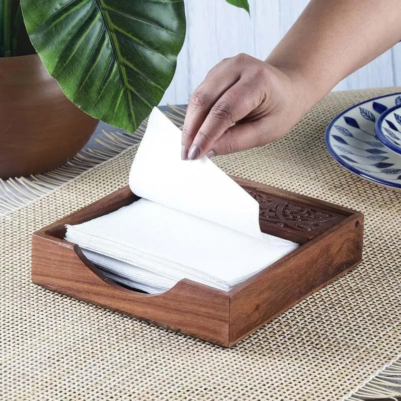 Perennial Carved Tissue Holder - 4