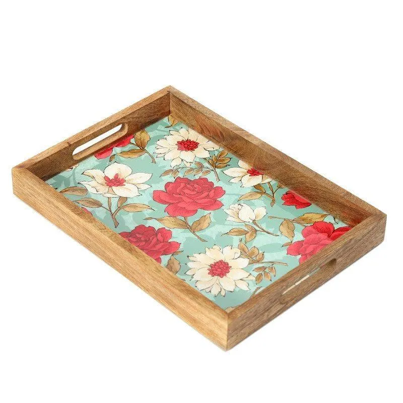 Hetty Floral Mangowood Serving Tray - Elegant Dining Decor media 3