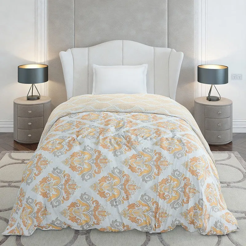 Monte Carlo Kalira Ethnic Motif Polyester Reversible Comforter (Mustard) - 120 GSM media 4