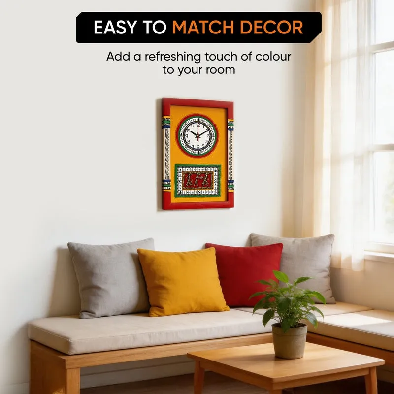 Sanjoya Warli Wall Clock - Yellow media 5
