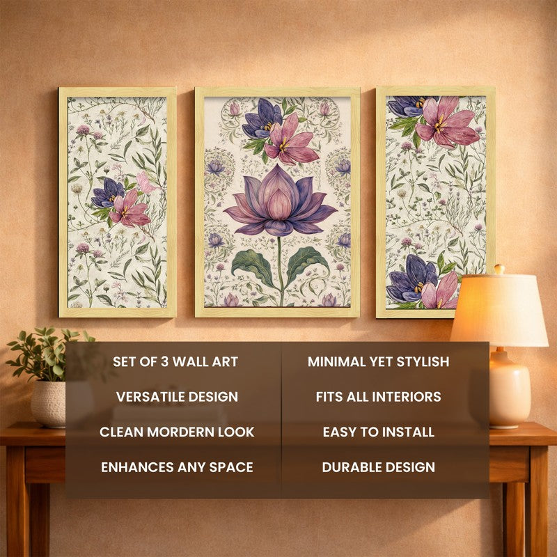 Floral Elegance Wall Art With Frame - Set of Three media 5