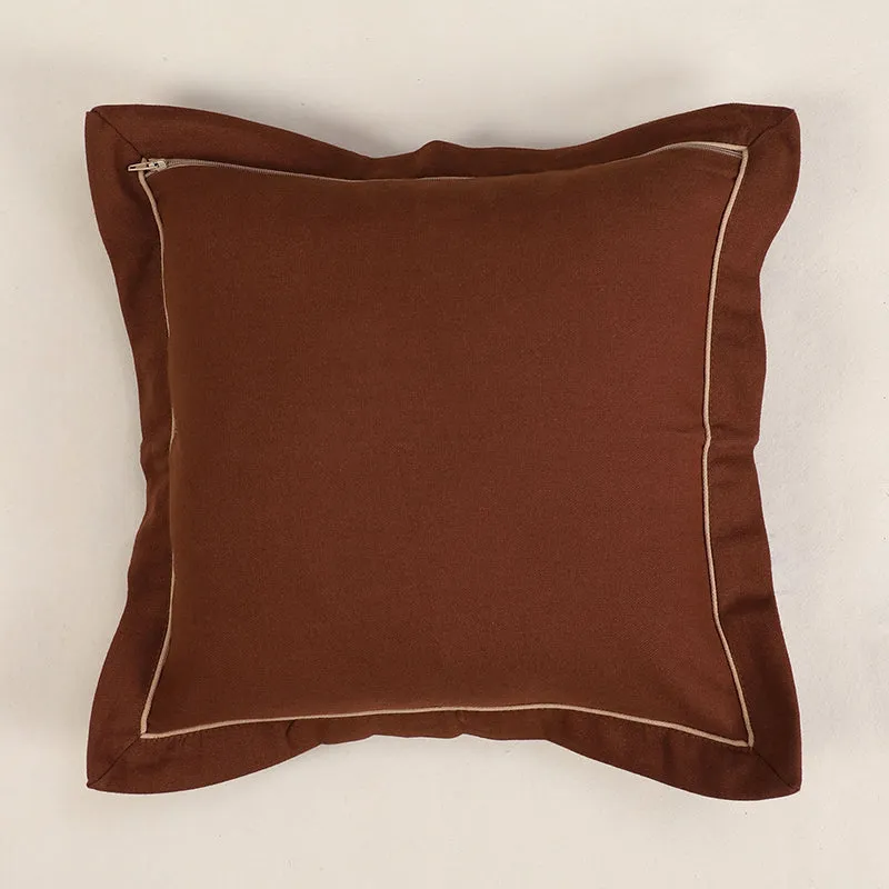 Swayam Tona Printed Cushion Cover (Brown) - Set of Two media 4