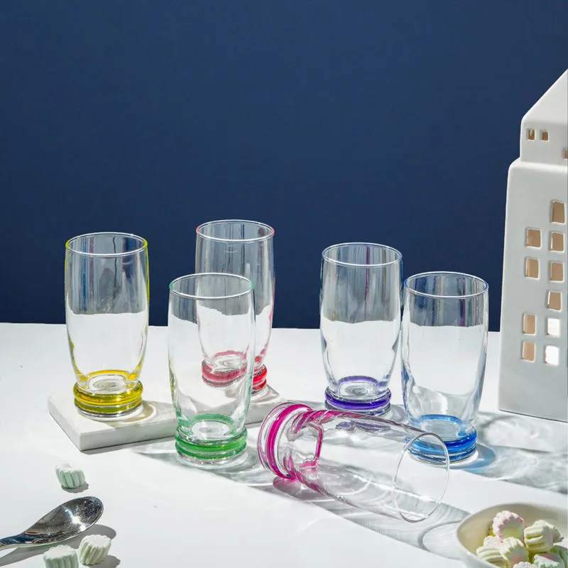 Luminarc Cortina Glass with Multicolor Base (330 mL) - Set Of Six media 1