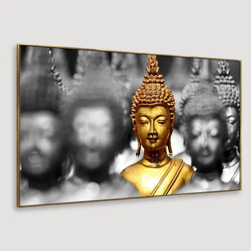Golden Buddha Reverence Statue Wall Paintin