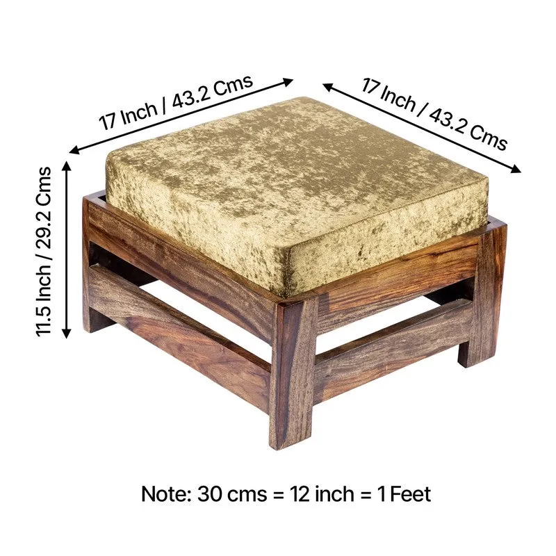 Mexon Sheesham Wooden Bench with Cushions (Brown) - Four Piece Set media 10