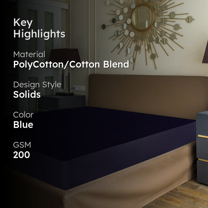 Oswal Mattress Protector - Dark Blue media 2