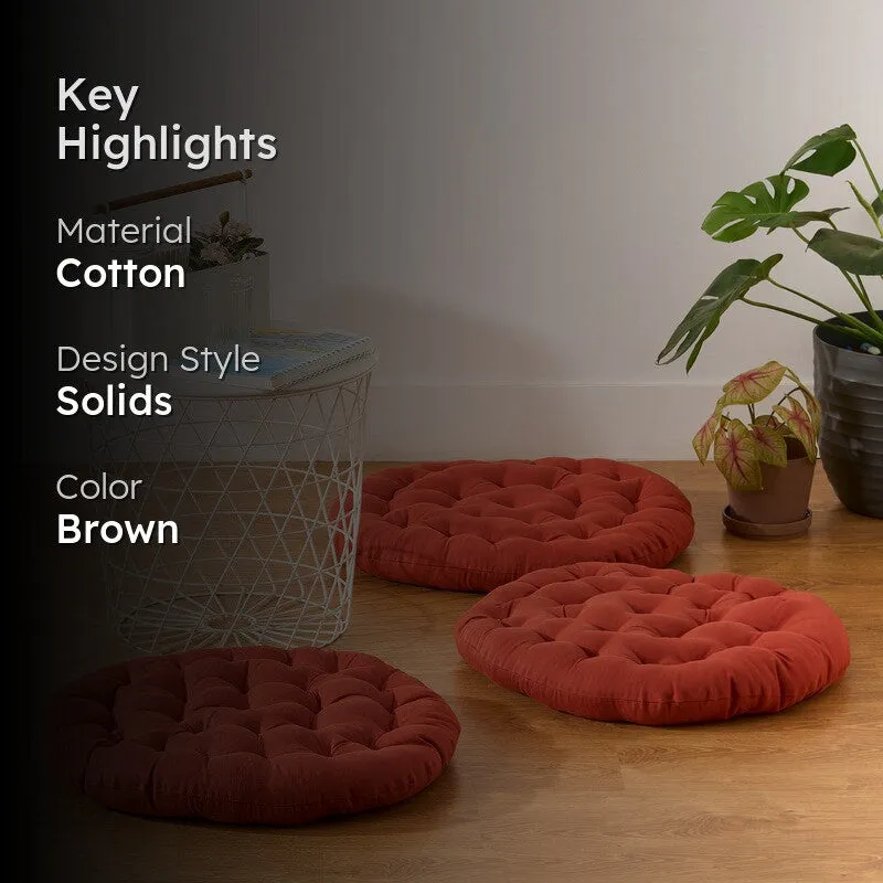 Gloria Floor Cushion (Terracotta Brown) - Set Of Three media 2