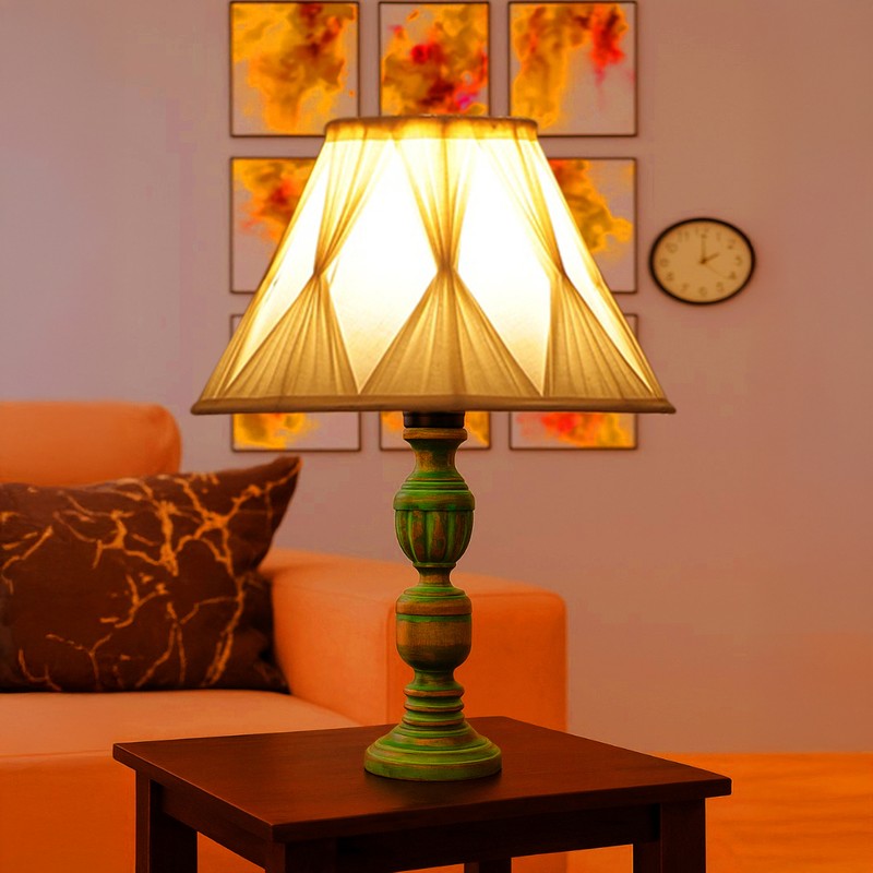 Arvello Vela Wooden Table Lamp - Ivory