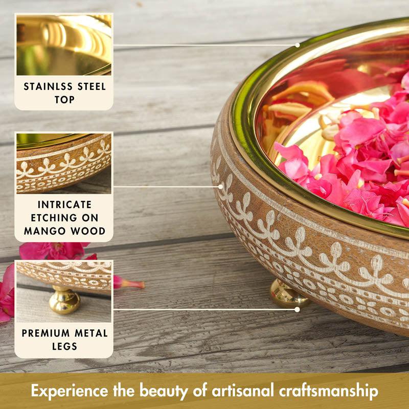 Heritage Charm Urli - Brown & Gold media 6