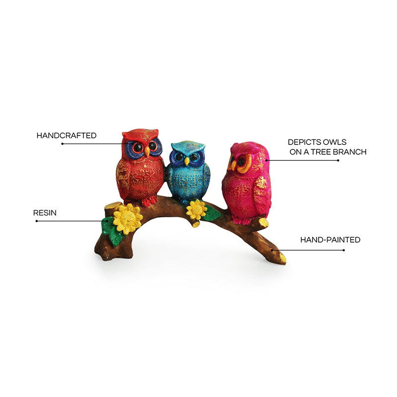 Owl Pals Resin Showpiece - Multicolor media 5