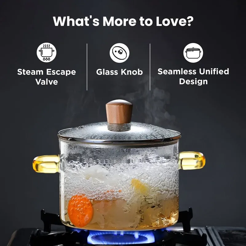 Cassa Glass Cooking Pot - 3000 ML media 4