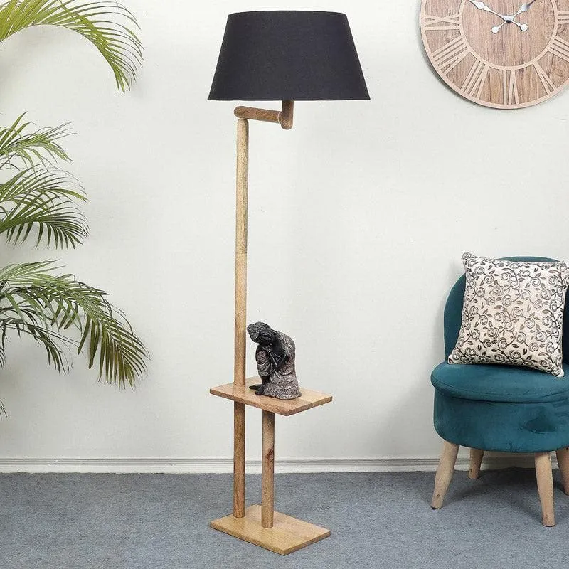 Eartha Enya Floor Lamp With Shelf - Charcoal media 3
